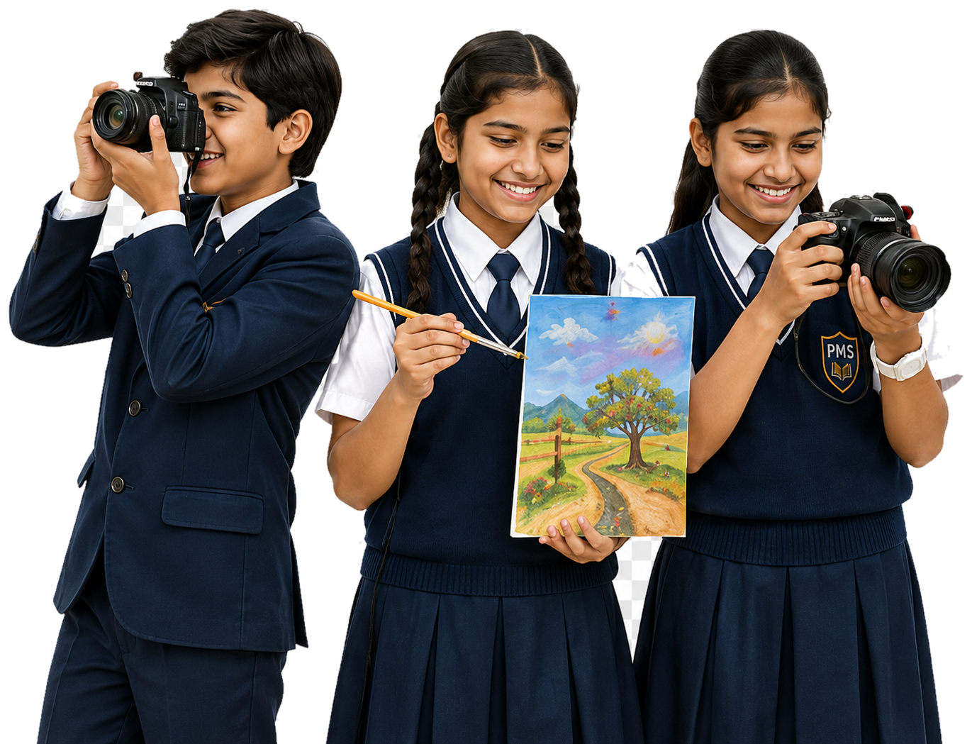 Students exploring photography and art